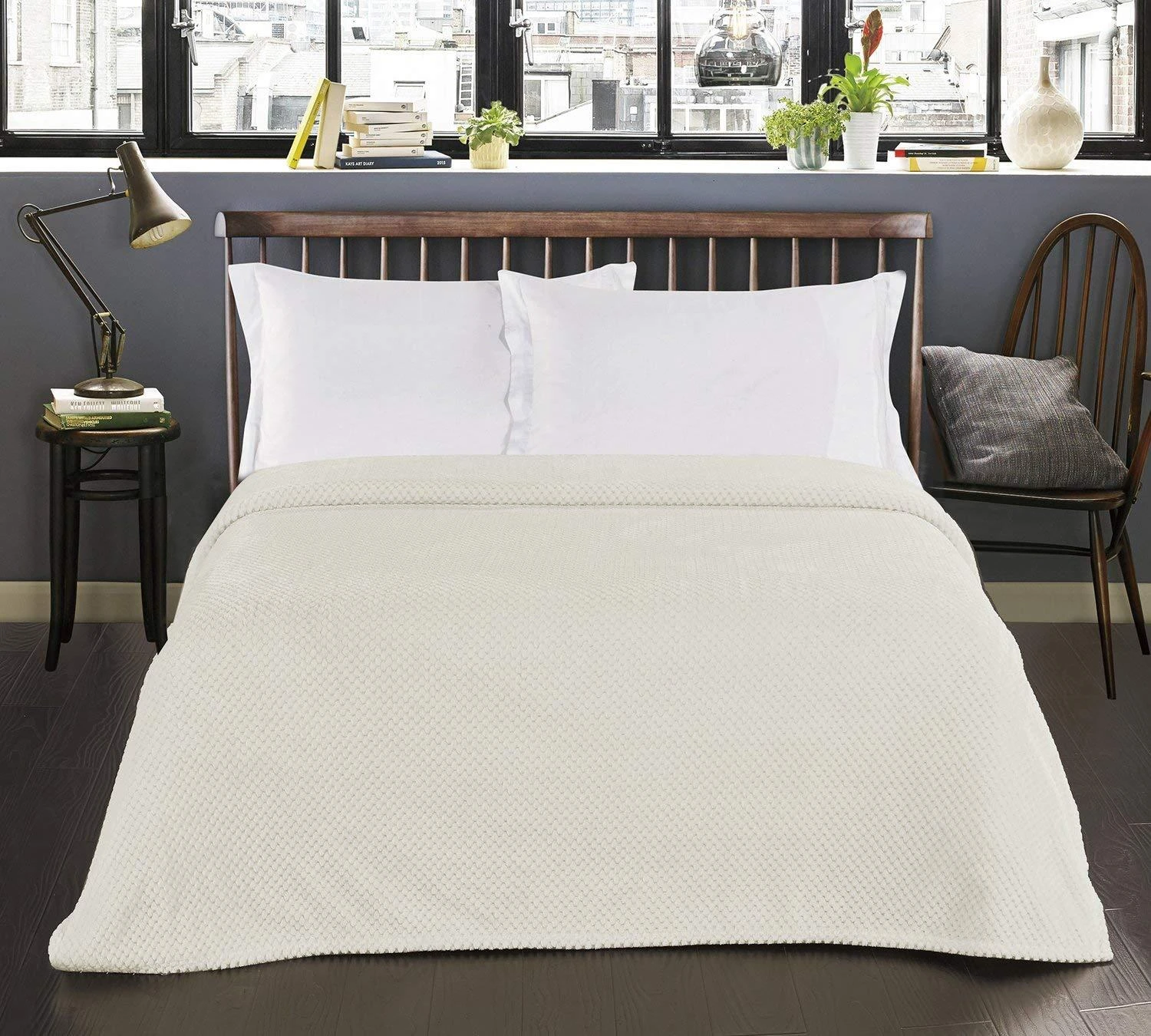 DecoKing Smėlinės spalvos pledas Henry 170×210 cm