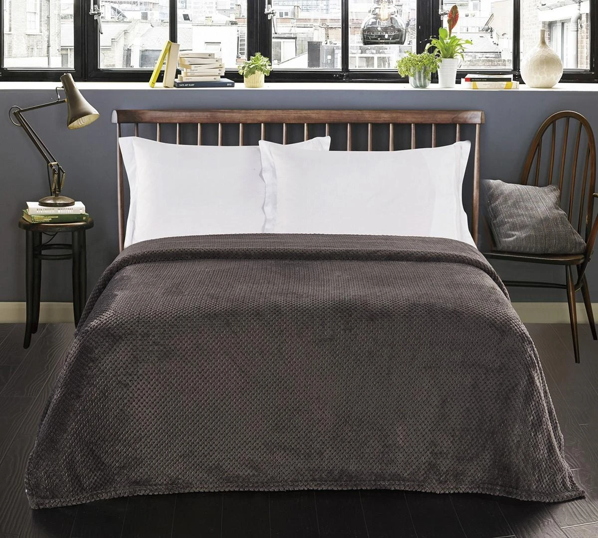 DecoKing Grafitinis pledas Henry 170×210 cm