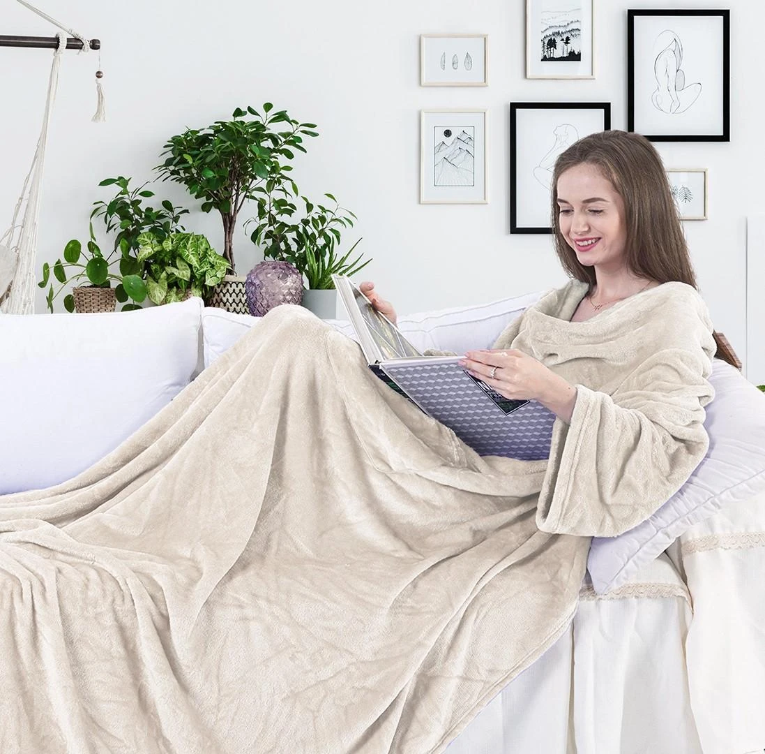 Pledas DecoKing Lazy, smėlio, 150 cm x 180 cm