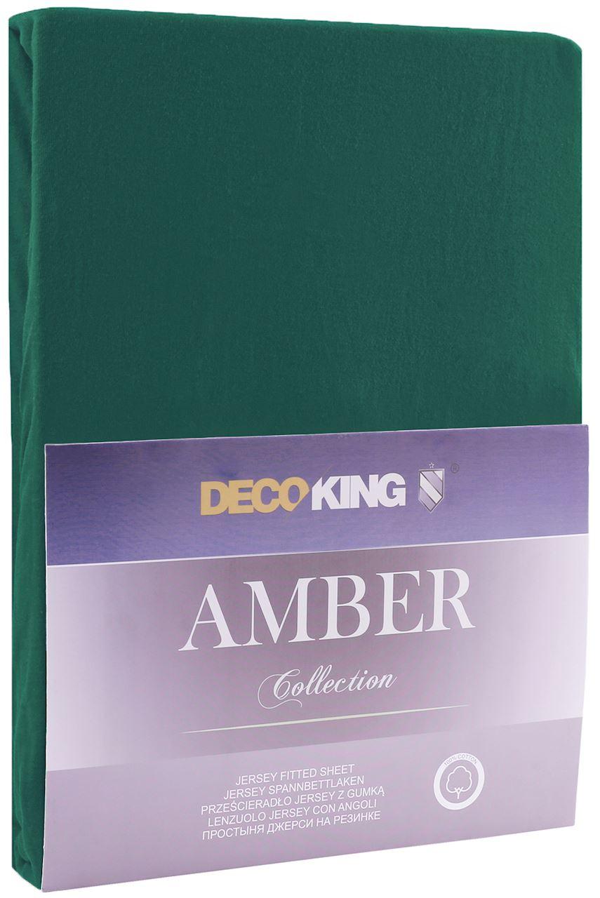DecoKing Paklodė su guma 120–140×200+30 tamsiai žalia