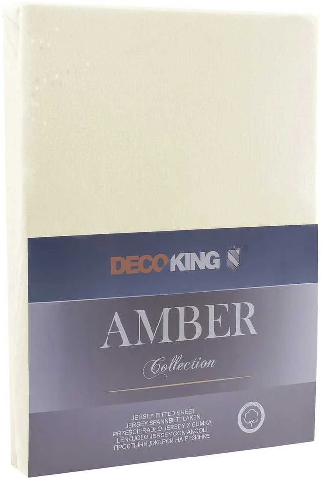 Paklodė DecoKing Amber 180-200x200+30 cm, spalva: kreminė