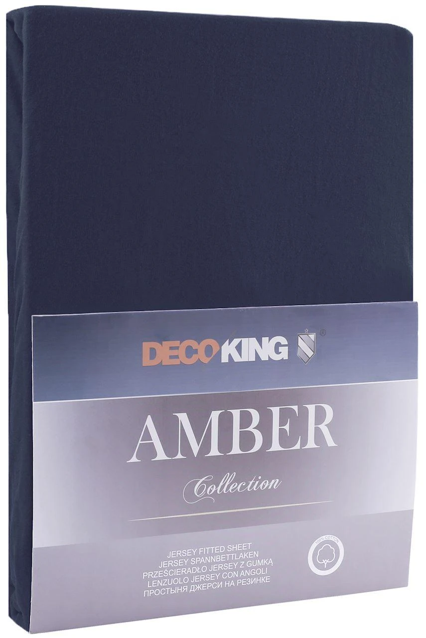 Paklodė DecoKing Amber Tamsiai mėlyna, 180x200 cm, su guma