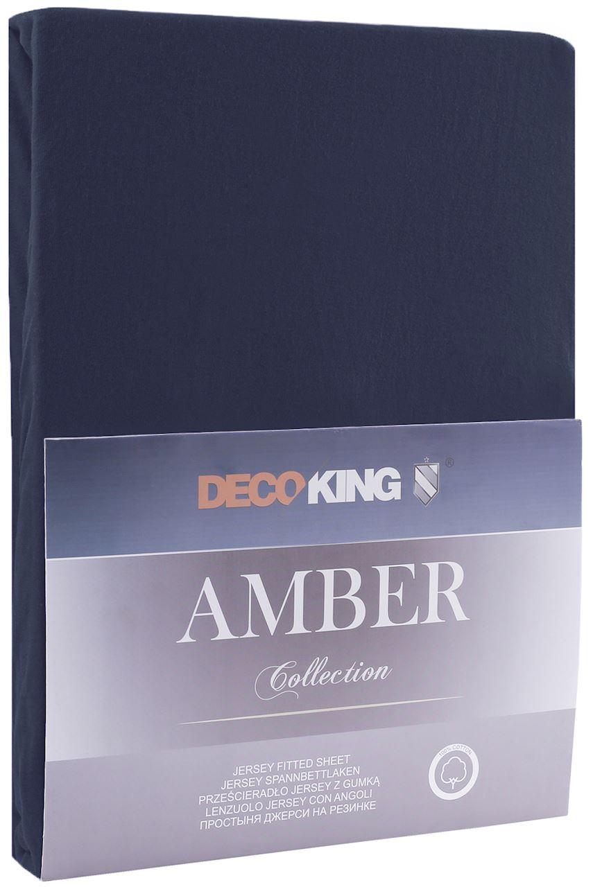 Paklodė DecoKing Amber Tamsiai mėlyna, 220x200 cm, su guma