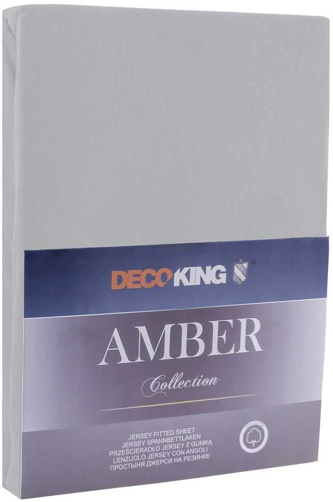 Paklodė DecoKing Amber, šviesiai pilka, 120x200 cm, su guma