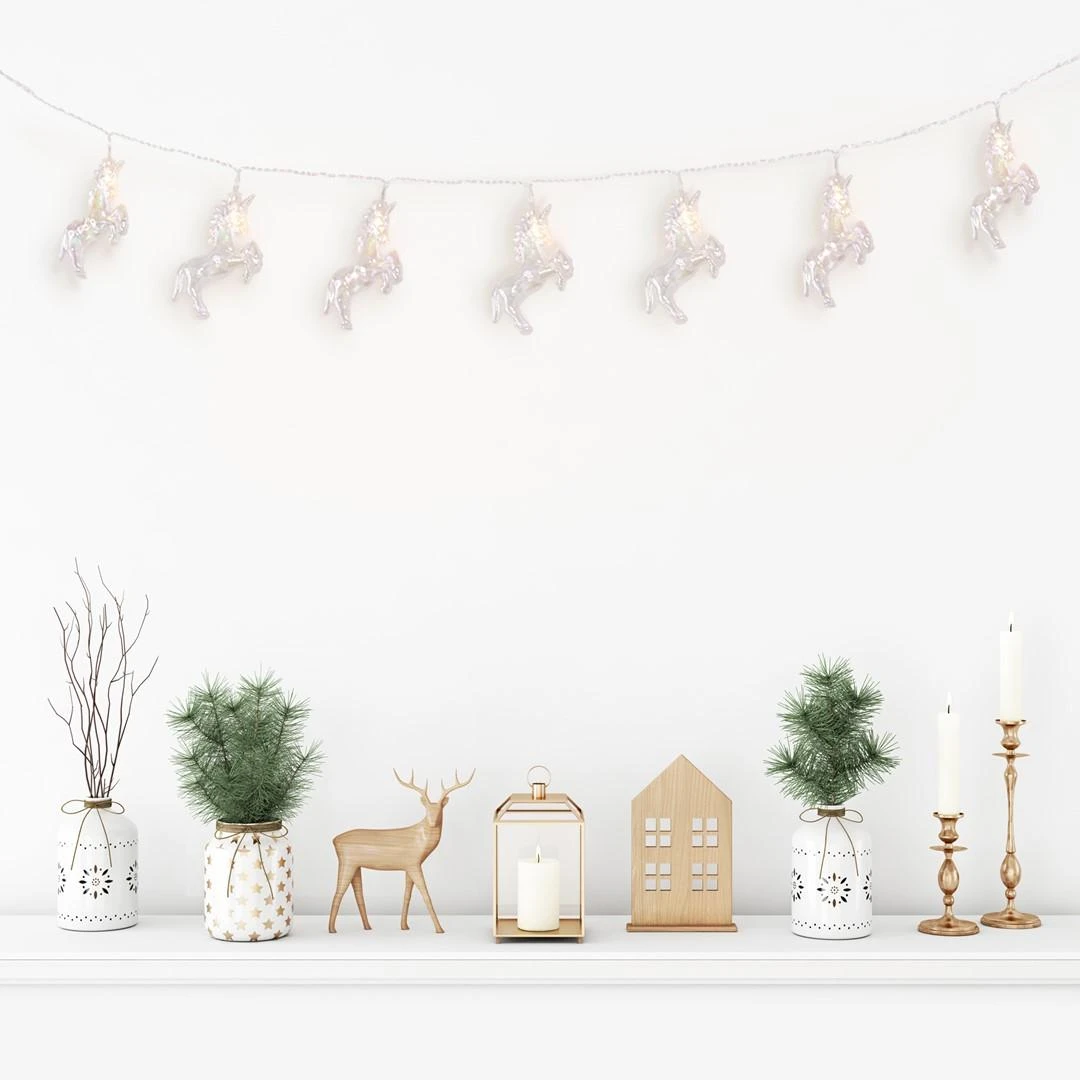 DecoKing LED girlianda Rainbow Pony, šiltai balta, 10 vnt.