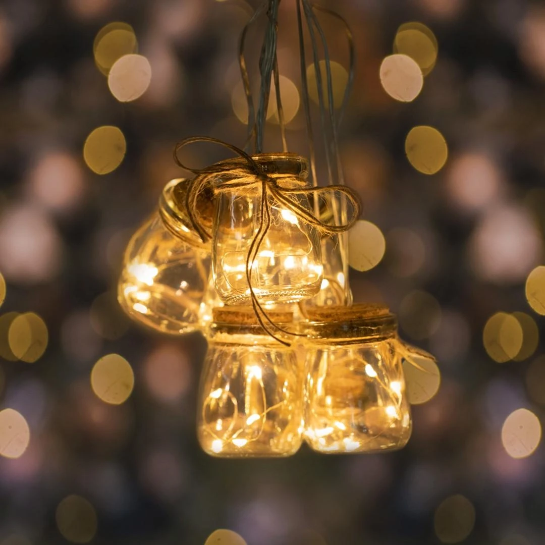 DecoKing Šiltai baltos LED girliandos, 6 vnt.