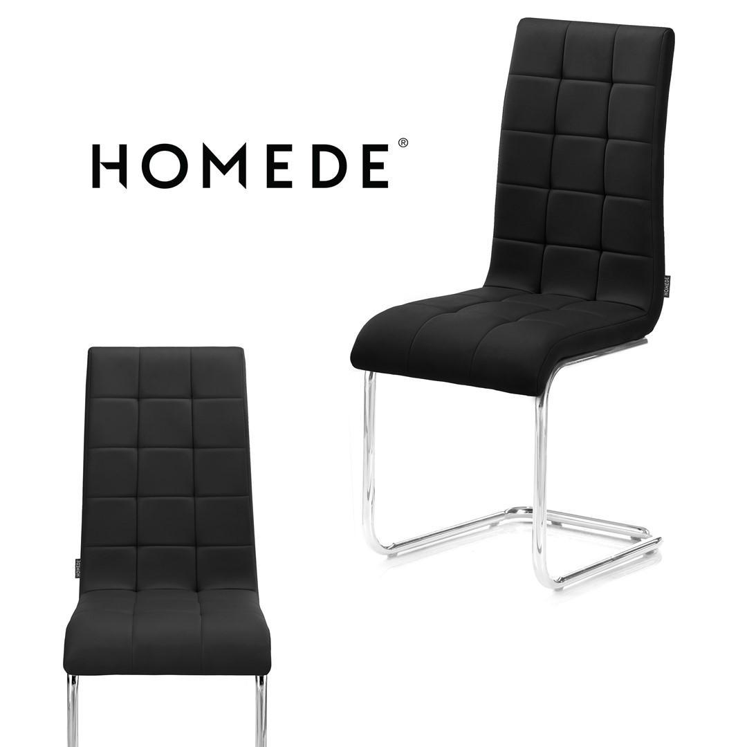 Homede Gordon ALANDER KĖDĖ JUODOS MODERNĖS EKO ODOS SVETAINES VALGOMO JUODA