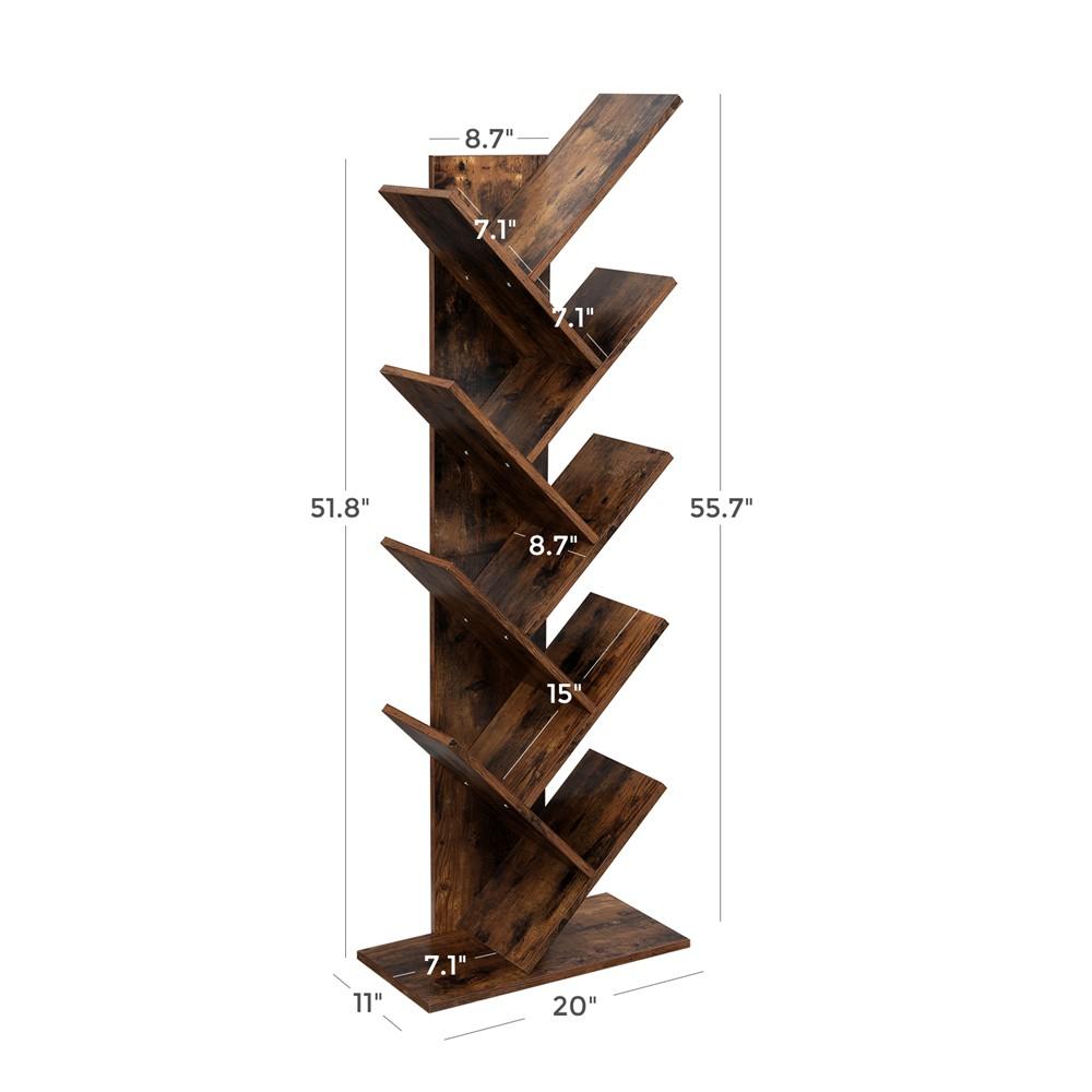 Songmics KNYGŲ LENTYNA/RUDA50X25X141,5CM