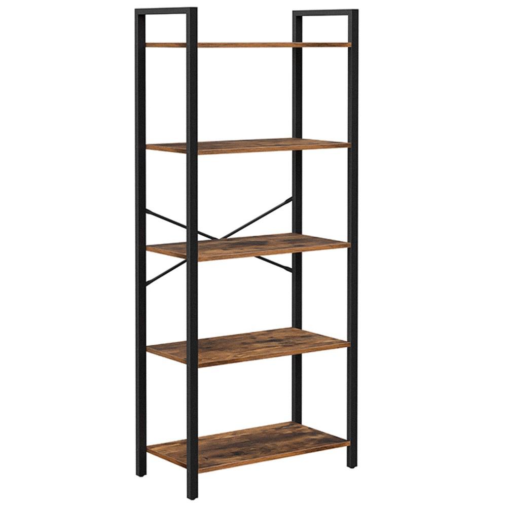 Songmics KNYGŲ LENTYNA/RUSTICBROWN+Juodas/66X30X153