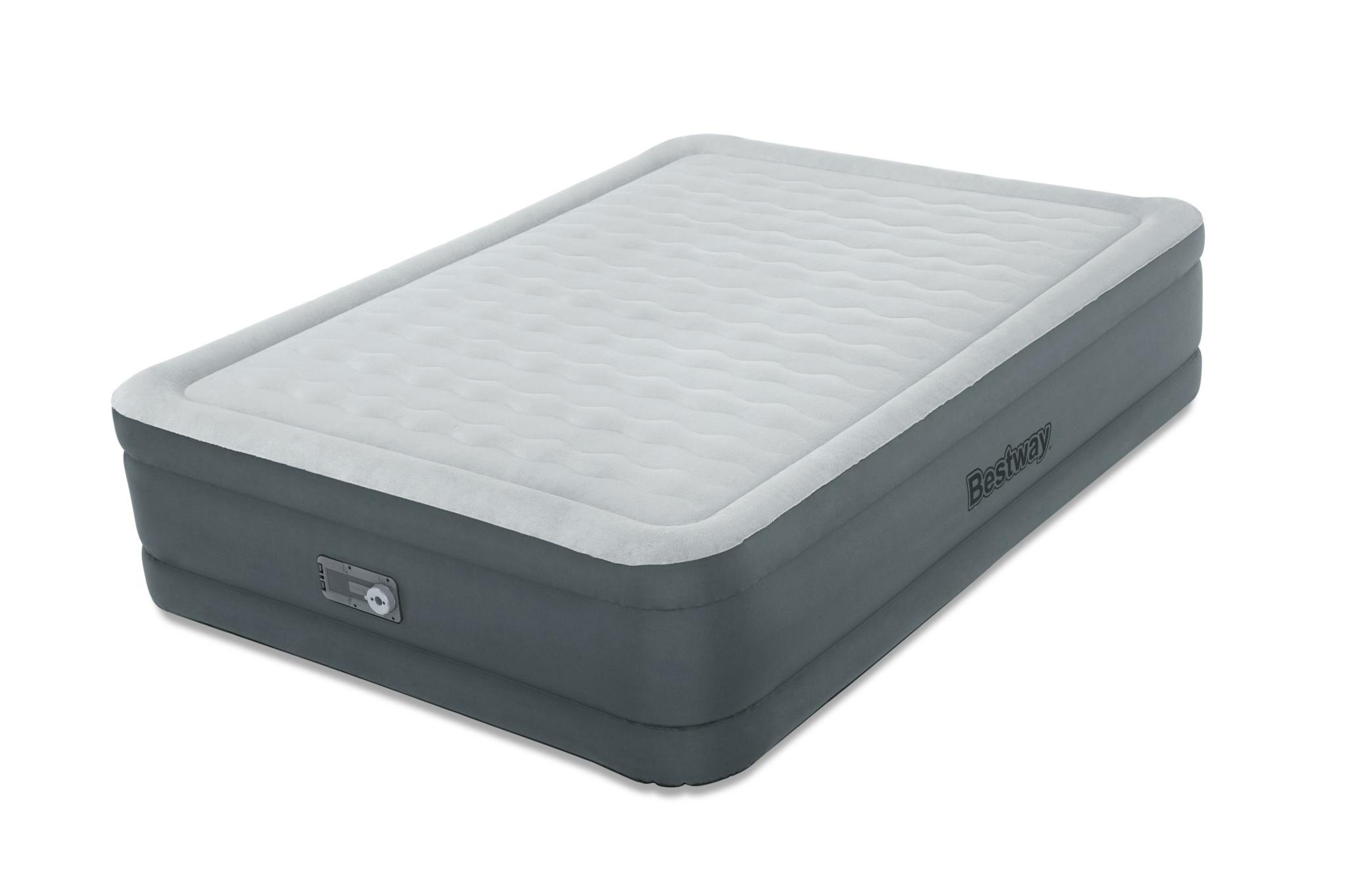 "Bestway® Fortech™" Pripučiamas dvivietis čiužinys "Snugable Top™" įmontuotas kintamosios srovės siurblys, 203 x 152 x 46 cm