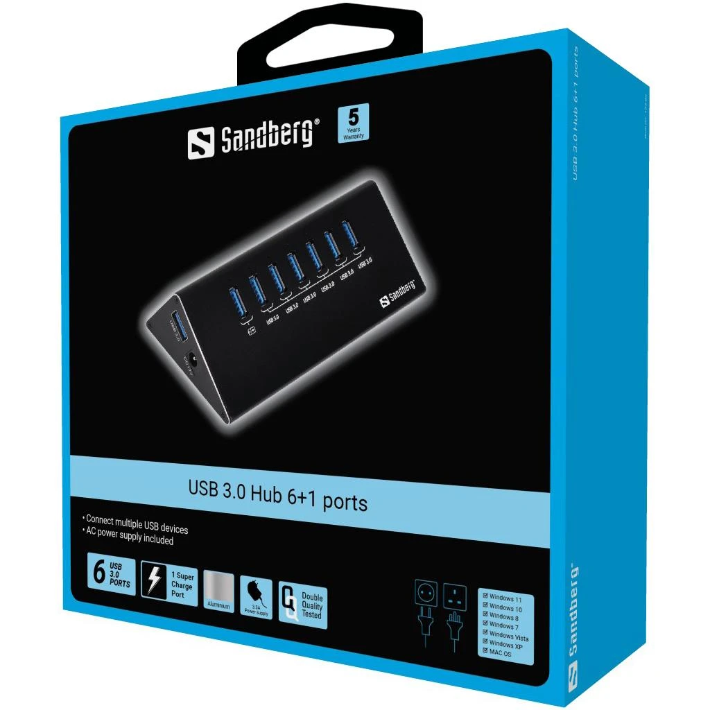 Sandberg USB 3.0 šakotuvas, pakuotė