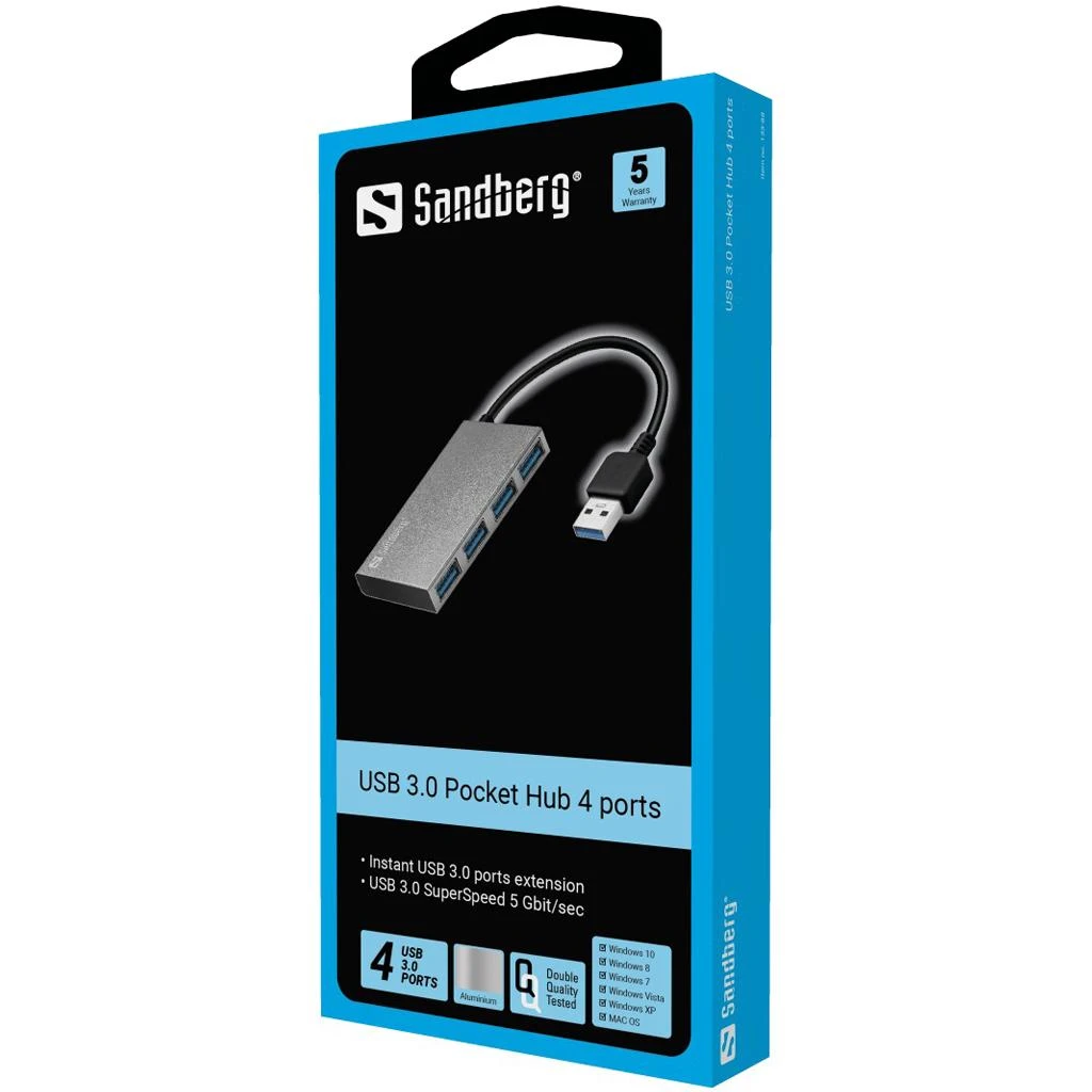 Sandberg USB 3.0 Pocket Hub 4 prievadai