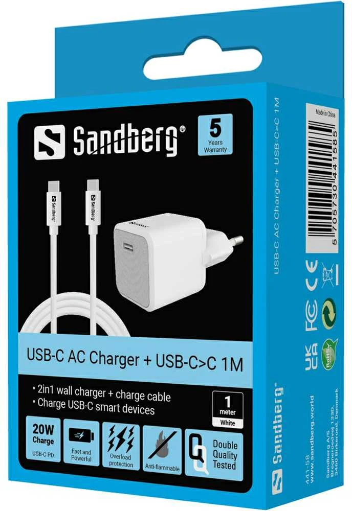 Sandberg USB-C 20W Charger EU+USB-C>C