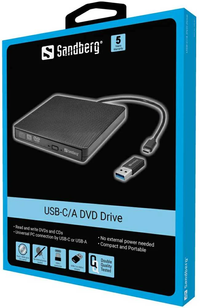 Sandberg USB-C/A DVD Drive