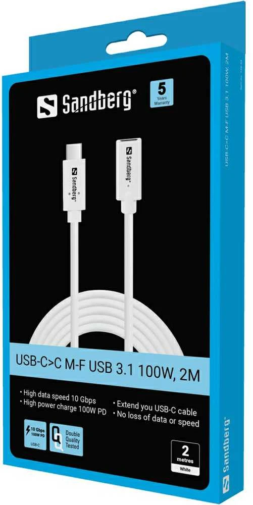 Sandberg USB-C-gt;C M-F USB 3.1 100W, 2M