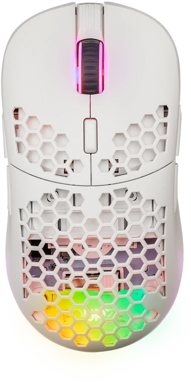 Belaidė įkraunama pelė žaidimams su RGB pašvietimu Fourze GM900, Balta