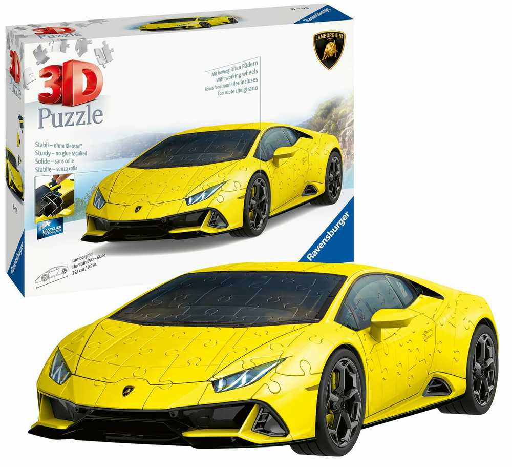 Ravensburger 3D Dėlionė 156 vnt. - Geltonas Lamborghini aprašymas - Prekės nuotrauka
