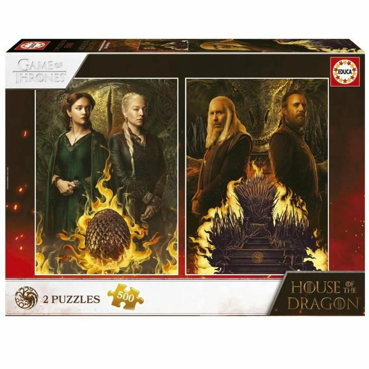 Educa dėlionė 2x500 vnt. - House of The Dragon aprašymas - Prekės nuotrauka