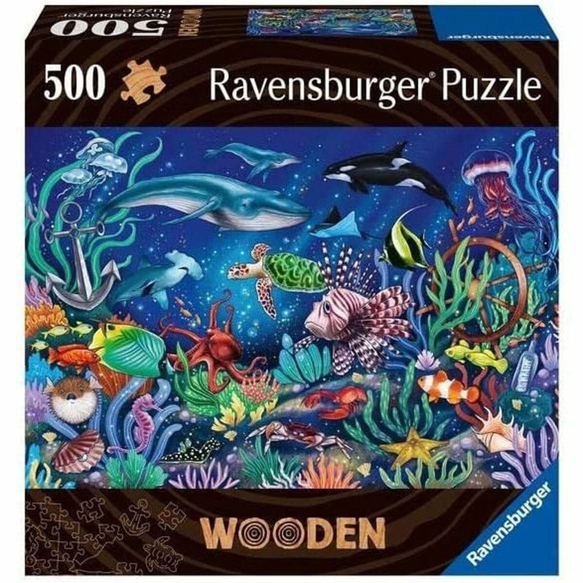 Ravensburger Medinė dėlionė 500 vnt. - Spalvingas jūros pasaulis aprašymas - Prekės nuotrauka