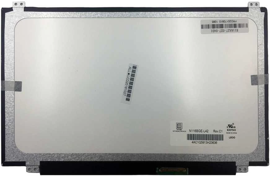 AUO Ekranas 11.6", 1366x768, 60Hz, matinis, 40pin, dešinėje, IPS