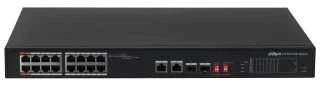 Dahua PoE šakotuvas 1000Mbps 16portu+2G uplink + 2SFP