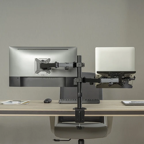 Hismart 17”-32” monitoriaus ir 10”-15.6” nešiojamo kompiuterio laikiklis aprašymas - Prekės nuotrauka