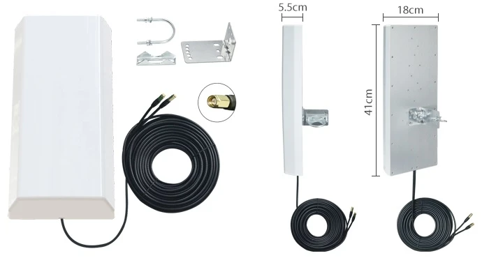 Hismart 5G / LTE / CBRS 2x2MIMO antena, 1.7-3.8GHz, 2x 14dBi aprašymas - Prekės nuotrauka
