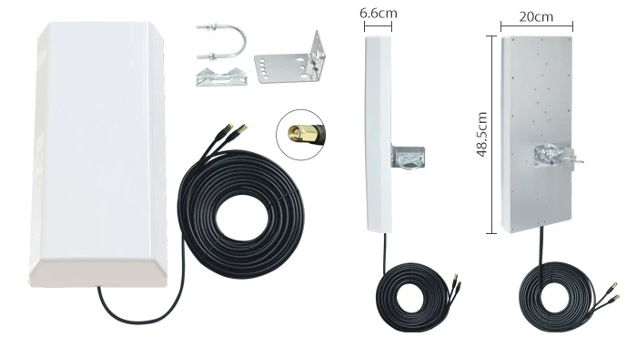 Hismart 5G / LTE / CBRS 2x2MIMO antena, 1.7-3.8GHz, 2x 18dBi aprašymas - Prekės nuotrauka