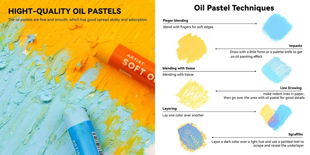 Aliejinių pastelių rinkinys ARRTX, 72 spalvų aprašymas - Prekės nuotrauka