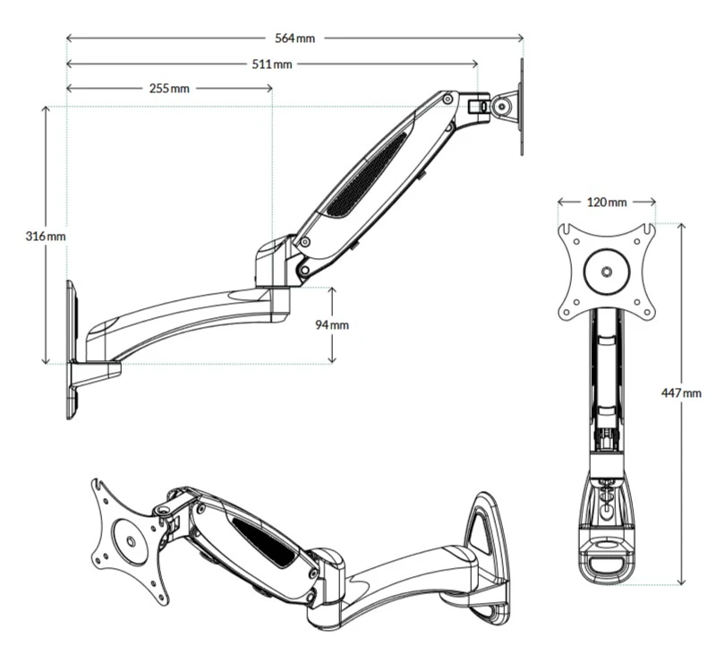 Laikiklis ARCTIC W1-3D 81,3 cm (32