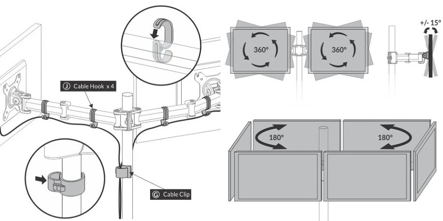 Laikiklis Arctic Cooling Arctic Z2 Basic Desk Mount Dual Monitorius Rankena (AEMNT00040A) aprašymas - Prekės nuotrauka