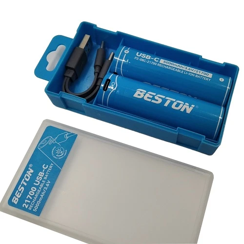 Hismart Baterija 21700 įkraunama su USB-C lizdu, 3.6V, 5000mAh, Li-Ion, 2vnt. aprašymas - Prekės nuotrauka
