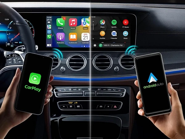Hismart CarPlay bevielis adapteris iPhone ir Android telefonams su multimedijos grotuvu aprašymas - Prekės nuotrauka