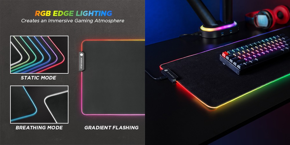 Lumivida Didelis RGB pelės kilimėlis 800x300 aprašymas - Prekės nuotrauka