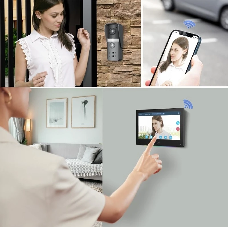 Domofonas su monitoriumi, Tuya, Wi-Fi, dvilaidis aprašymas - Prekės nuotrauka