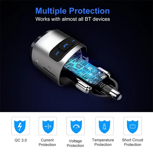 Extra Digital FM moduliatorius automobiliui BC41 (USB 2.0, USB 3.0, QC,laisvų rankų įranga) aprašymas - Prekės nuotrauka