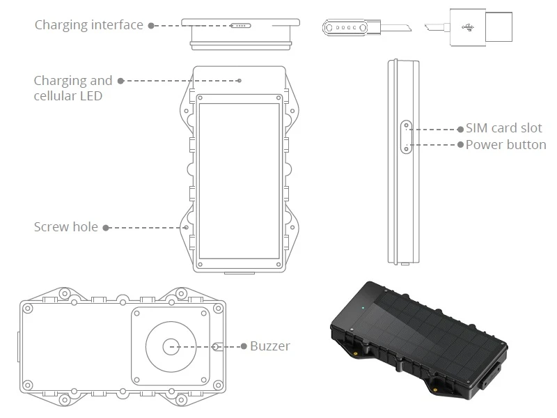 Concox GNSS sekimo įrenginys LL303 su saulės baterija 4G LTE, GSM; GPS+BDS+LBS+Wi-Fi aprašymas - Prekės nuotrauka