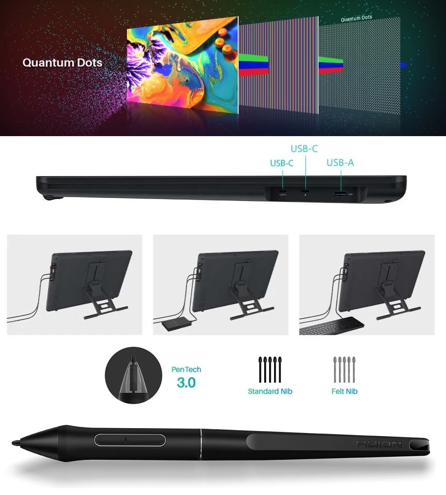 Grafinė planšetė HUION Kamvas RDS-220 aprašymas - Prekės nuotrauka