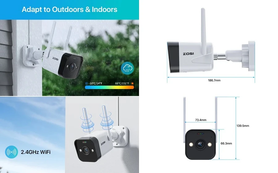 Hismart Išmanioji lauko kamera, 4MP, Wi-Fi aprašymas - Prekės nuotrauka
