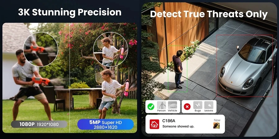 Hismart Išmanioji lauko kamera, 5MP, Wi-Fi aprašymas - Prekės nuotrauka