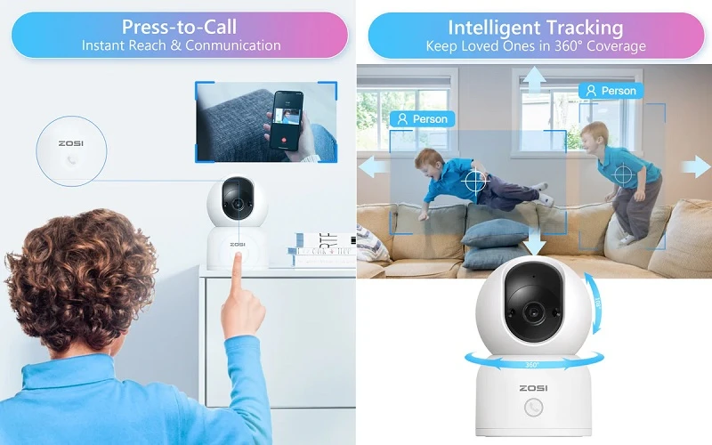 Hismart Išmanioji vidaus kamera, 2MP, Wi-Fi aprašymas - Prekės nuotrauka