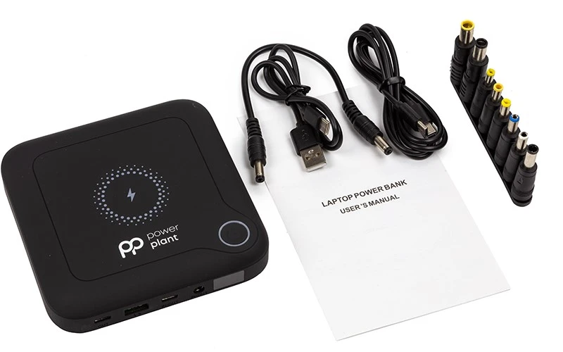 EXD Išorinė baterija 24000mAh, PD60W, QC3.0, 2x USB-C, USB-A, 9 adapteriai aprašymas - Prekės nuotrauka