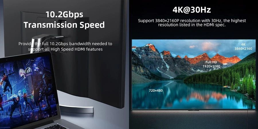 Cabletime Kabelis USB-C - HDMI, 4K, Ultra HD, 3m, 1.4 ver. aprašymas - Prekės nuotrauka