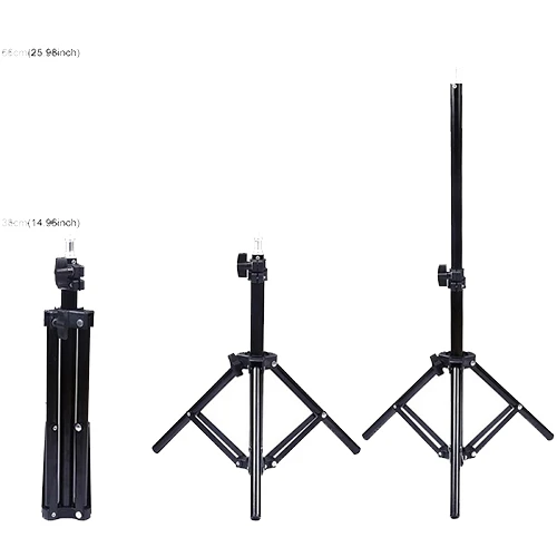 Puluz LED žiedinė lempa 16cm, su trikoju stovu iki 70cm ir dvigubu telefono laikikliu, USB aprašymas - Prekės nuotrauka
