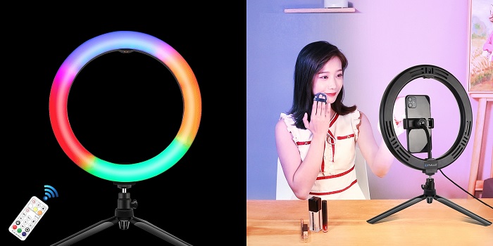 Puluz LED žiedine lempa 26cm, su trikoju stovu 8.3cm, USB aprašymas - Prekės nuotrauka