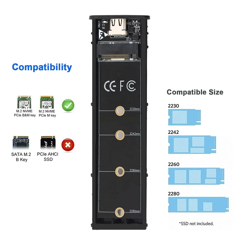 Extra Digital M.2 PCIe NVMe SSD dėklas USB3.1 aprašymas - Prekės nuotrauka