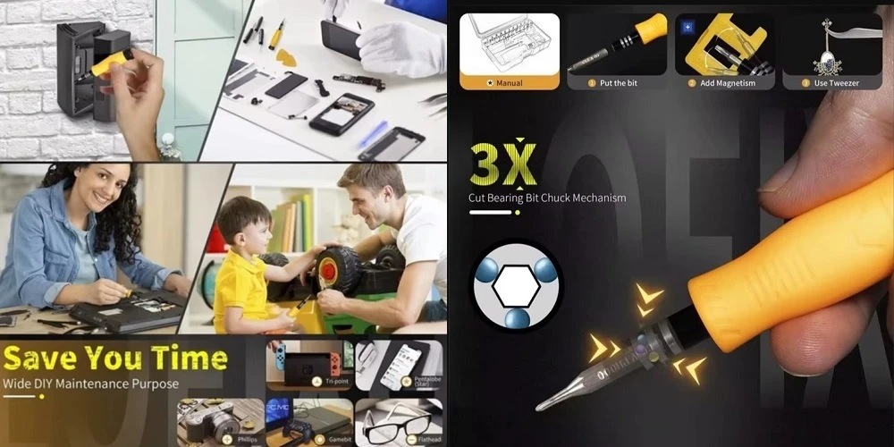Extra Digital Magnetinių precizinių atsuktuvų rinkinys, 31vnt. aprašymas - Prekės nuotrauka
