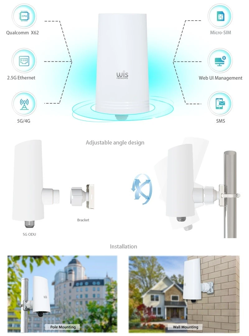 Wis Networks Maršrutizatorius, 5G, 4G LTE, PoE, IP65 aprašymas - Prekės nuotrauka