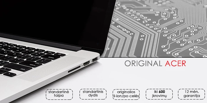 Extra Digital Nešiojamo kompiuterio baterija ACER AC14A8L, 4465mAh, Original aprašymas - Prekės nuotrauka