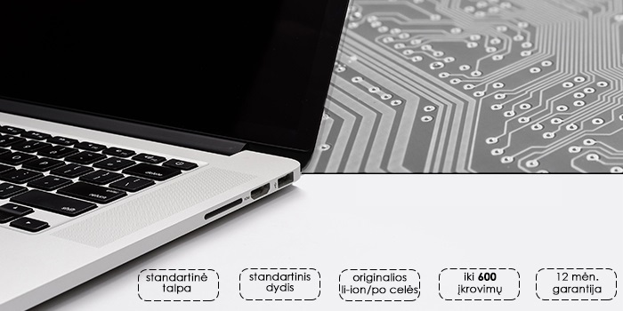 Extra Digital Nešiojamo kompiuterio baterija skirta A1406, A1495, 4900mAh, Premium aprašymas - Prekės nuotrauka